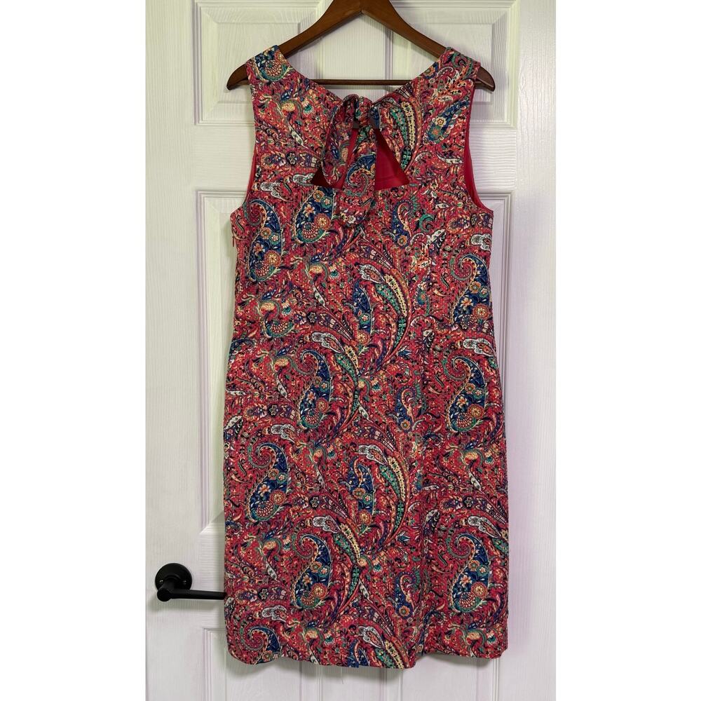 Talbots Women's Paisley Cut Out Tie Back Sleeveless Dress Size 16 - Picture 11 of 13